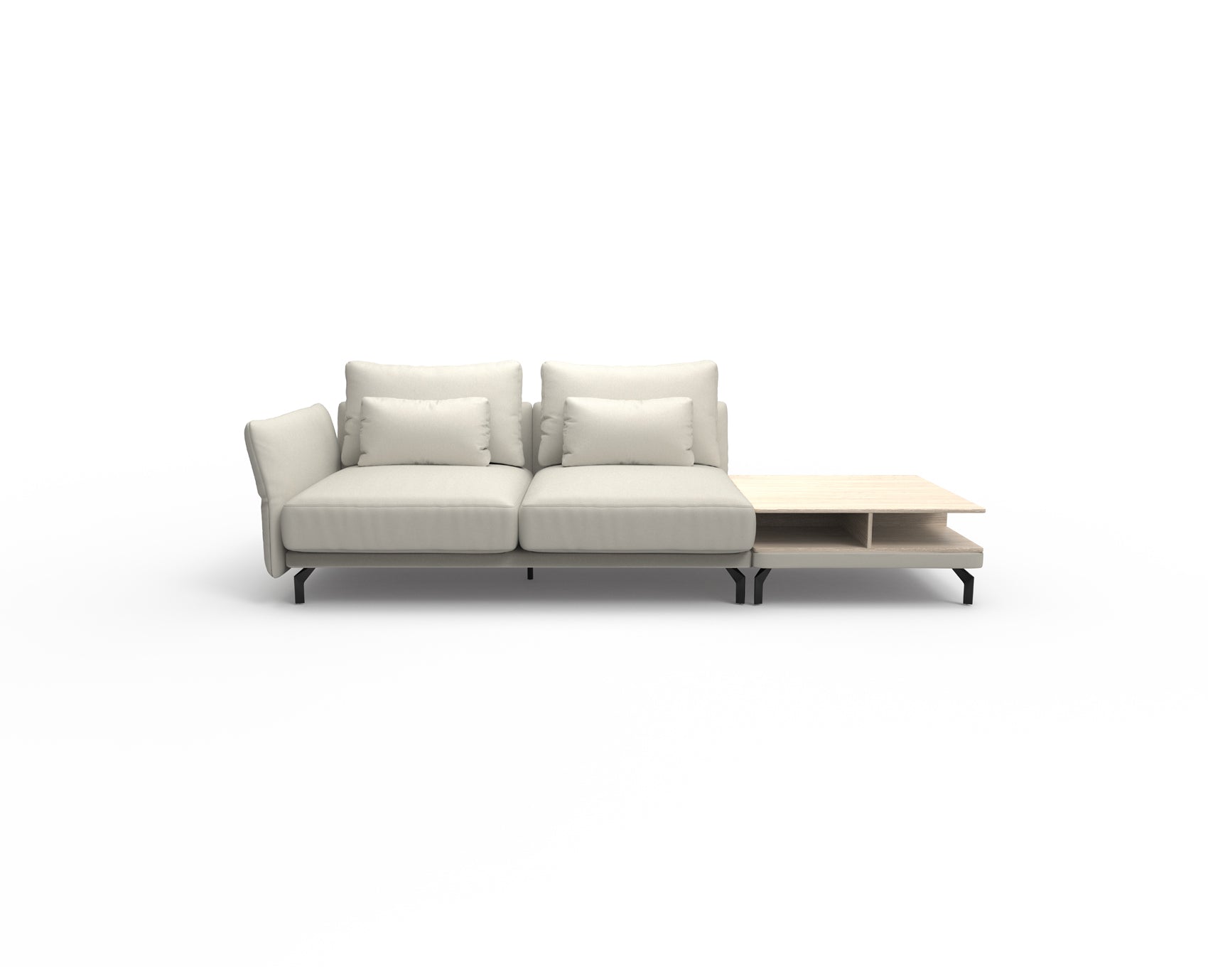 Seagull 2 Seater Sofa with Shelf Table (Right)